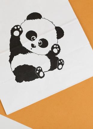 Дитячий подарунковий пакет "чорна панда" 220*120*290 паперові пакети для подарунків з малюнком7 фото