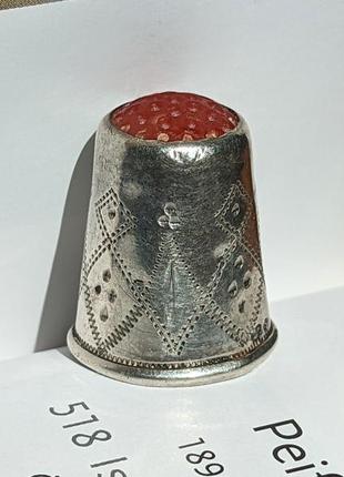 Антикварный серебряный напёрсток серебро 830