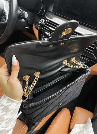 Жіноча середня чорна сумка з регульованими ланцюжком через плече pinko🆕4 фото