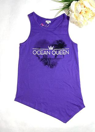 Майка фіолетового кольору з принтом, подовдена // бренд: сool club //розмір: 152