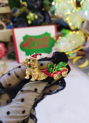 Vintage різдво собаця з подарунками