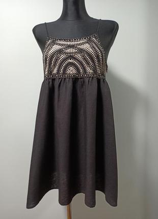 Лляна міні сукня від zara3 фото