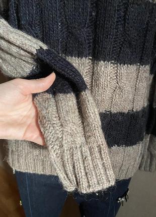 Полосатый свитер в косы из альпаки replay3 фото