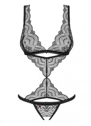 Obsessive firella боді еротичний комплект crotchless teddy відкритий крок