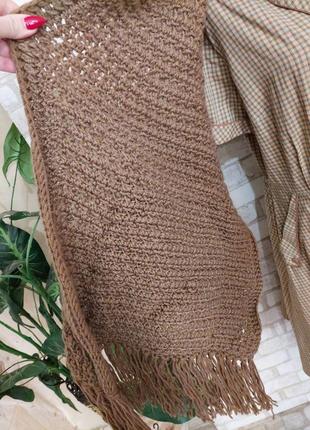 Новый мега теплый шарф/палантин/платок со 100% шерсти в крупную вязку6 фото