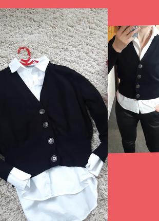 Базовый черный кардиган на пуговках, zara,  p. s-m