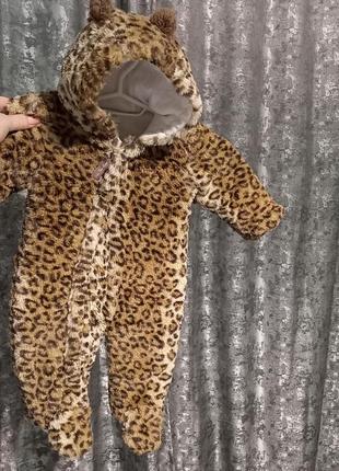 Дитячий комбінезон з вушками /леопард