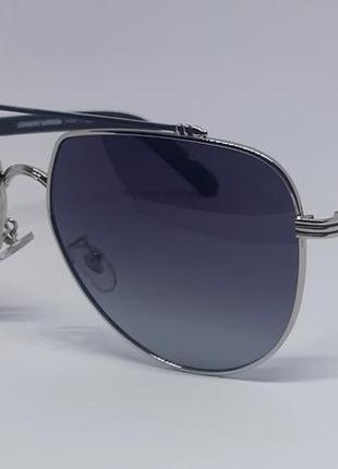 Мужские солнцезащитные очки капли chrome hearts, в серебристой металлической оправе,1 фото