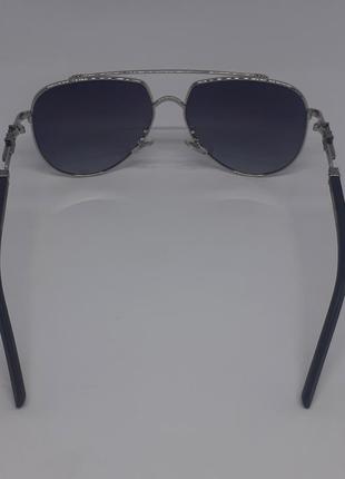 Мужские солнцезащитные очки капли chrome hearts, в серебристой металлической оправе,5 фото