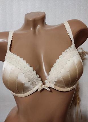 🔥 шикарний шовковий бюстгальтер на поролоні 34в🔥
