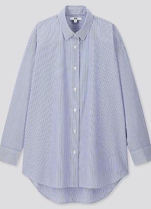 Рубашка фирмы uniqlo, рубашка оверсайс, рубашка в полосках, размер м/л/мин🔥