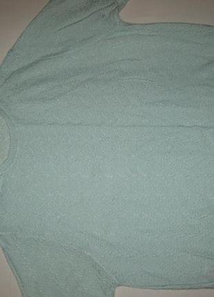 Легкий бирюзовый зеленый свитер кофта нежный вязаный в дырочку st.michael км1416 большой размер8 фото