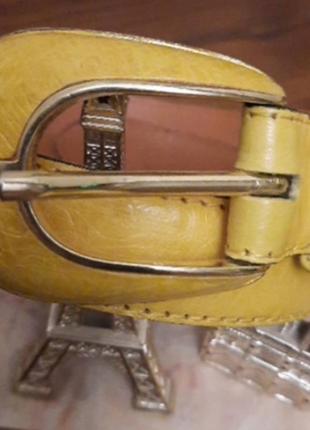Комплект желтого цвета, сумка, портмоне, туфли, ремень франция5 фото