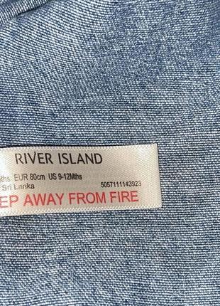 Джинсовое платье с длинным рукавом river island, 9-12мес5 фото