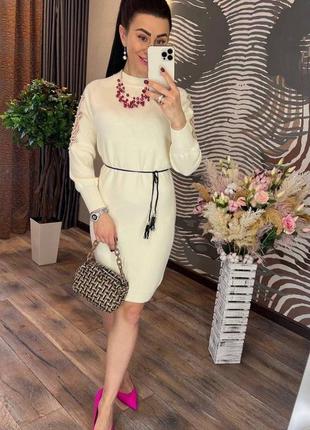 Платье теплое вязаное 2