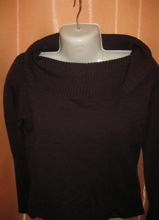 Елегантний светр кофта високе горло nouveau edition knitwear км1417 довгий рукав, відкриті плечі2 фото