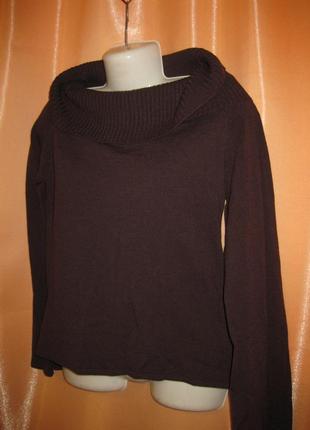 Елегантний светр кофта високе горло nouveau edition knitwear км1417 довгий рукав, відкриті плечі7 фото