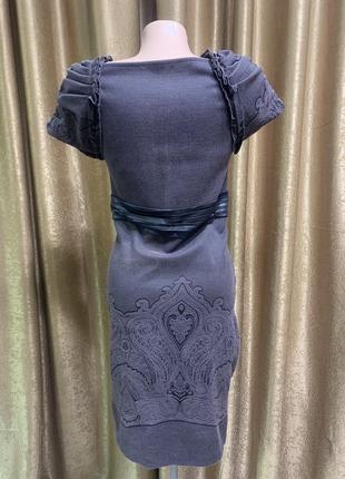 Красивое бандажное платье sassofono тёмно-коричневого цвета, размер m3 фото