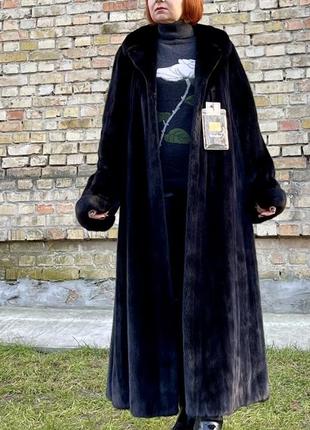 Розкішна шуба пальто норка black glama usa номерна а-силует р.46-48-508 фото