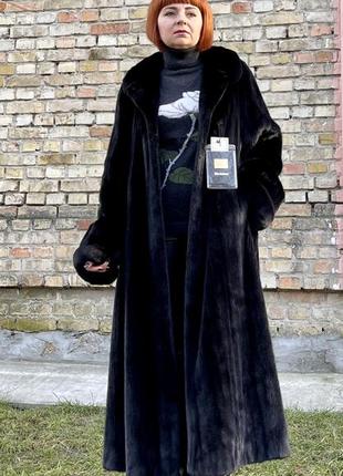Розкішна шуба пальто норка black glama usa номерна а-силует р.46-48-506 фото