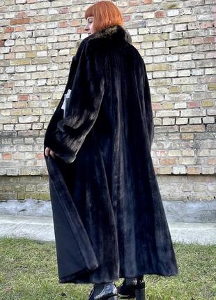 Розкішна шуба пальто норка black glama usa номерна а-силует р.46-48-501 фото