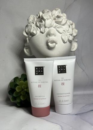 Набір шампунь кондиціонер кондиционер rituals ritual of sakura shampoo conditioner volume nutrition