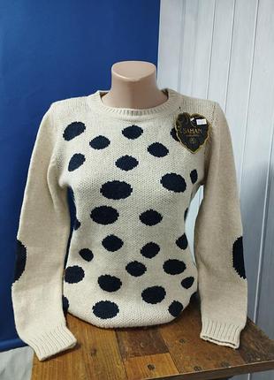 Джемпер теплий в горох пуловер жіночий светрик туреччина