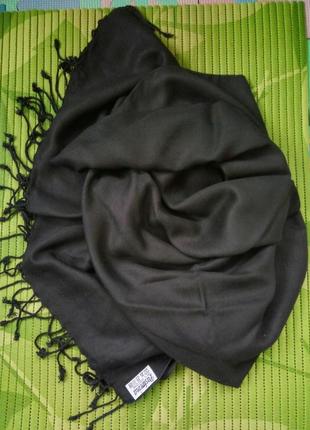 Чёрный шарф / палантин / хиджаб вискоза2 фото