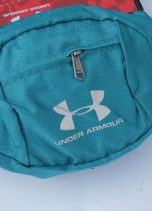 Поясная сумка under armour sport pro (бирюзовая) сумка на пояс4 фото