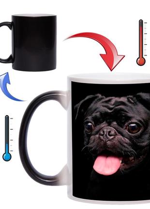 Чашка хамелеон стильный мопс 330 мл