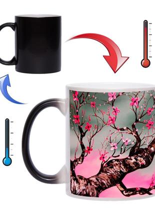 Чашка хамелеон ветка сакуры 330 мл