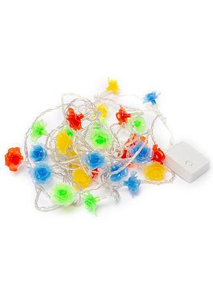 Гірлянда на батарейках квіти різнокольорові