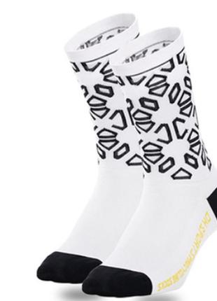 Компресійні шкарпетки для велоспорту dh sports black для чоловіків і жінок (біло-чорні)