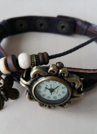 Кожаный плетёный браслет в этно-стиле1 фото