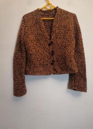Кардиган жакет кофта рельефная вязаная ручная работа