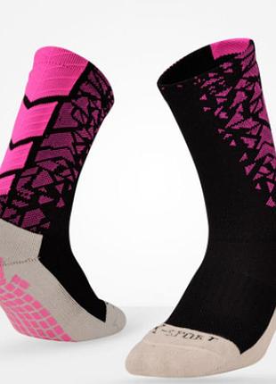 Спортивні високі шкарпетки для футболу, баскетболу lingtu для чоловіків (чорно-рожевий)