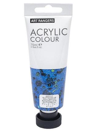 Акрилова фарба art ranger "glitter blue" пласт туб 75мл
