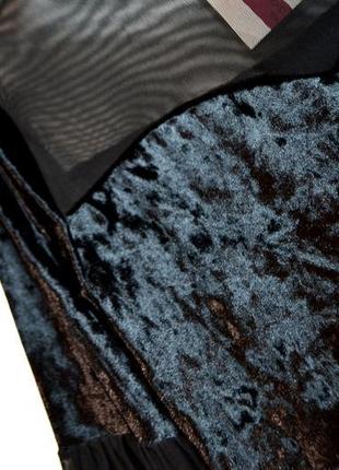 Роскошная черная блуза велюр с расклешенным рукавом3 фото