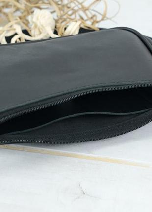 Жіноча шкіряна сумка джулс, натуральна шкіра італійський краст, колір чорний6 фото