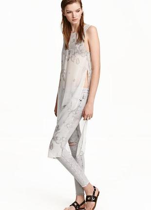 Длинный шифоновый топ от h&m