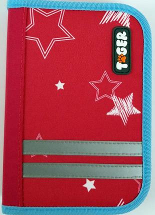 Пенал tiger на 1 отделение с 1 отворотом "nature quest" twinkle stars nqsc-b03e knz