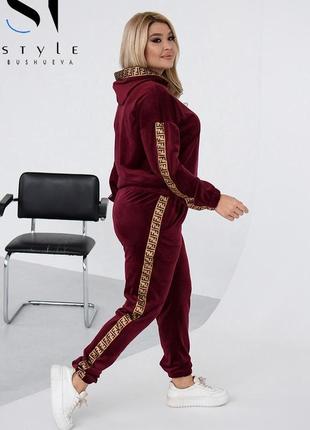 Жіночий спортивний костюм велюровий плюшевий двійка кофта і штани3 фото