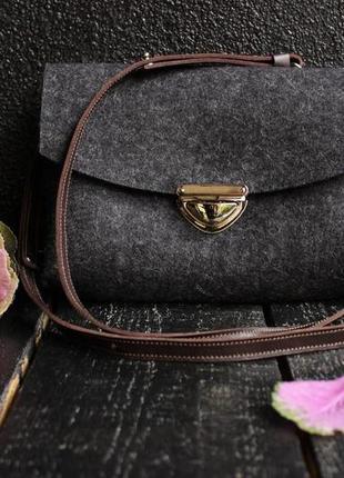 Жіноча сумка з фетру "іndividual6" сумка ручної роботи від української майстерні palmar, сумка с войлока