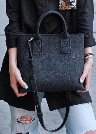 Жіноча сумка з фетру "lady2" сумка ручної роботи від української майстерні palmar, сумка с войлока