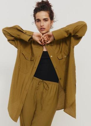 Рубашка оверсайз h&amp;m,p.l/xl