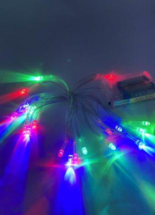 Гірлянда на батарейках 20 led multicolor