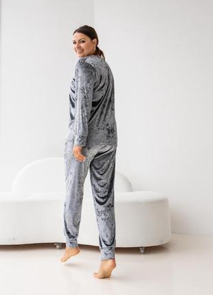 Велюрова жіноча піжама, домашній костюм з мармурового велюру, nicoletta туреччина4 фото