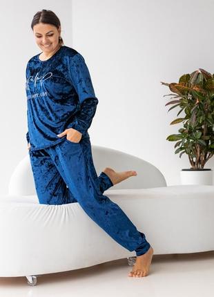 Велюрова жіноча піжама, домашній костюм з мармурового велюру, nicoletta туреччина7 фото