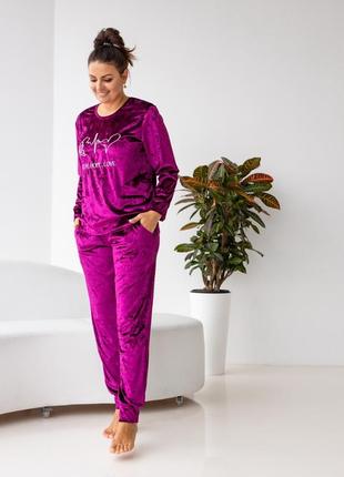 Велюрова жіноча піжама, домашній костюм з мармурового велюру, nicoletta туреччина8 фото