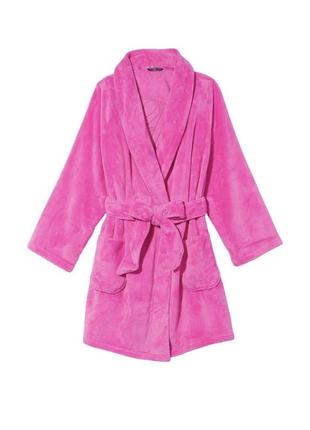 Плюшевый халат summer pink logo short cozy robe victoria’s secret, m/l5 фото